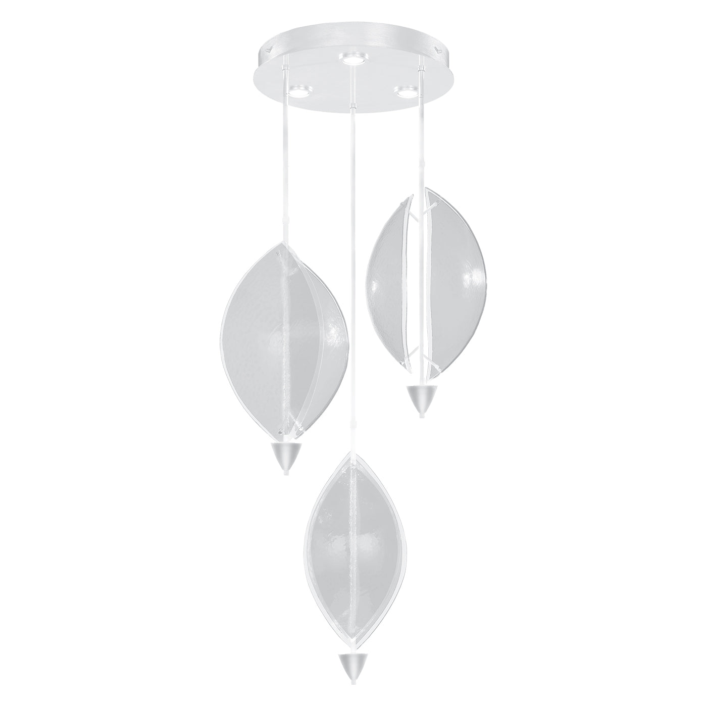 28.5-Inch Sculptural Glass Pendant Light / White/Clear