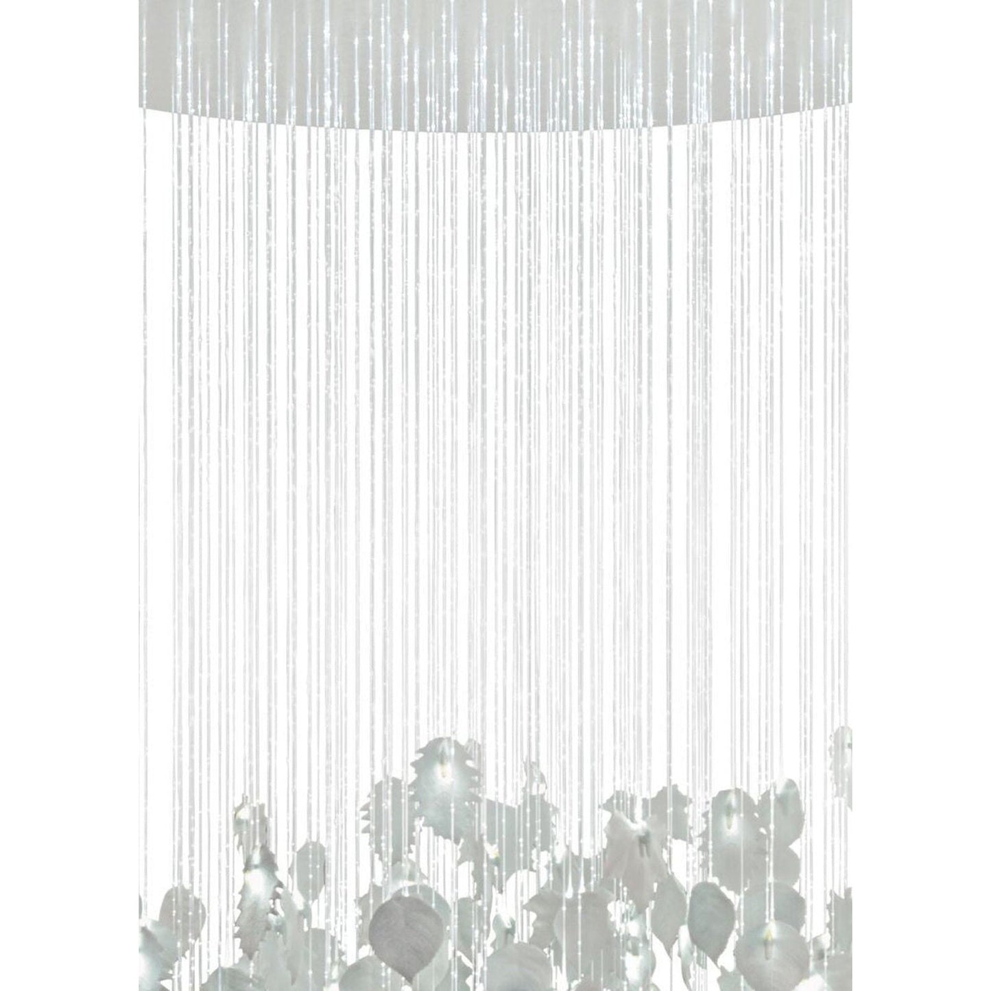 53-Inch Porcelain Leaf Fiber-Optic Chandelier