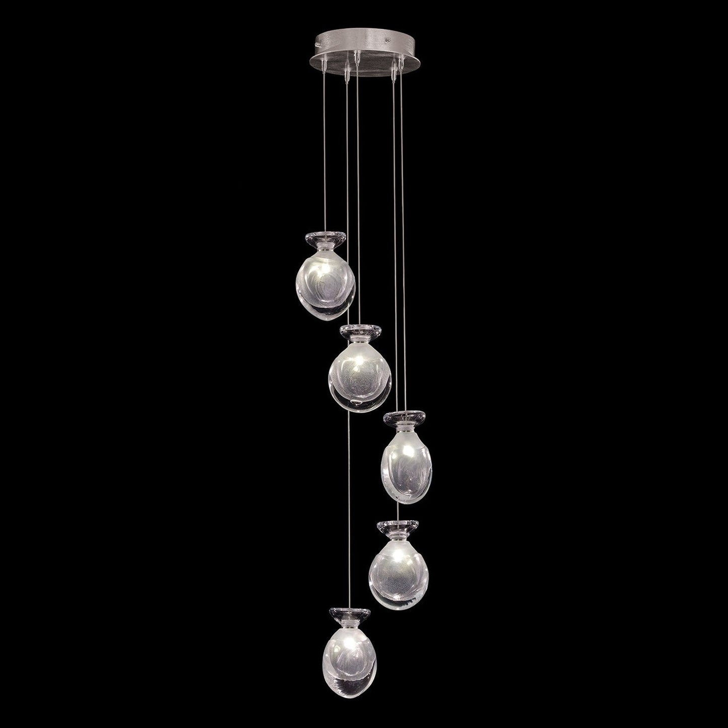 11.5-Inch Hand-Blown Glass Pendant Light / Gold Round / Gold