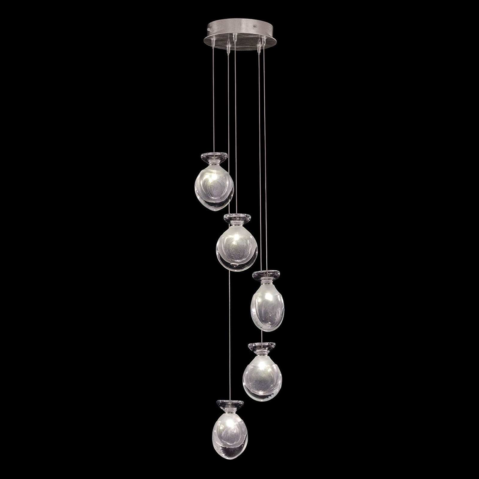 11.5-Inch Hand-Blown Glass Pendant Light / Gold Round / Gold