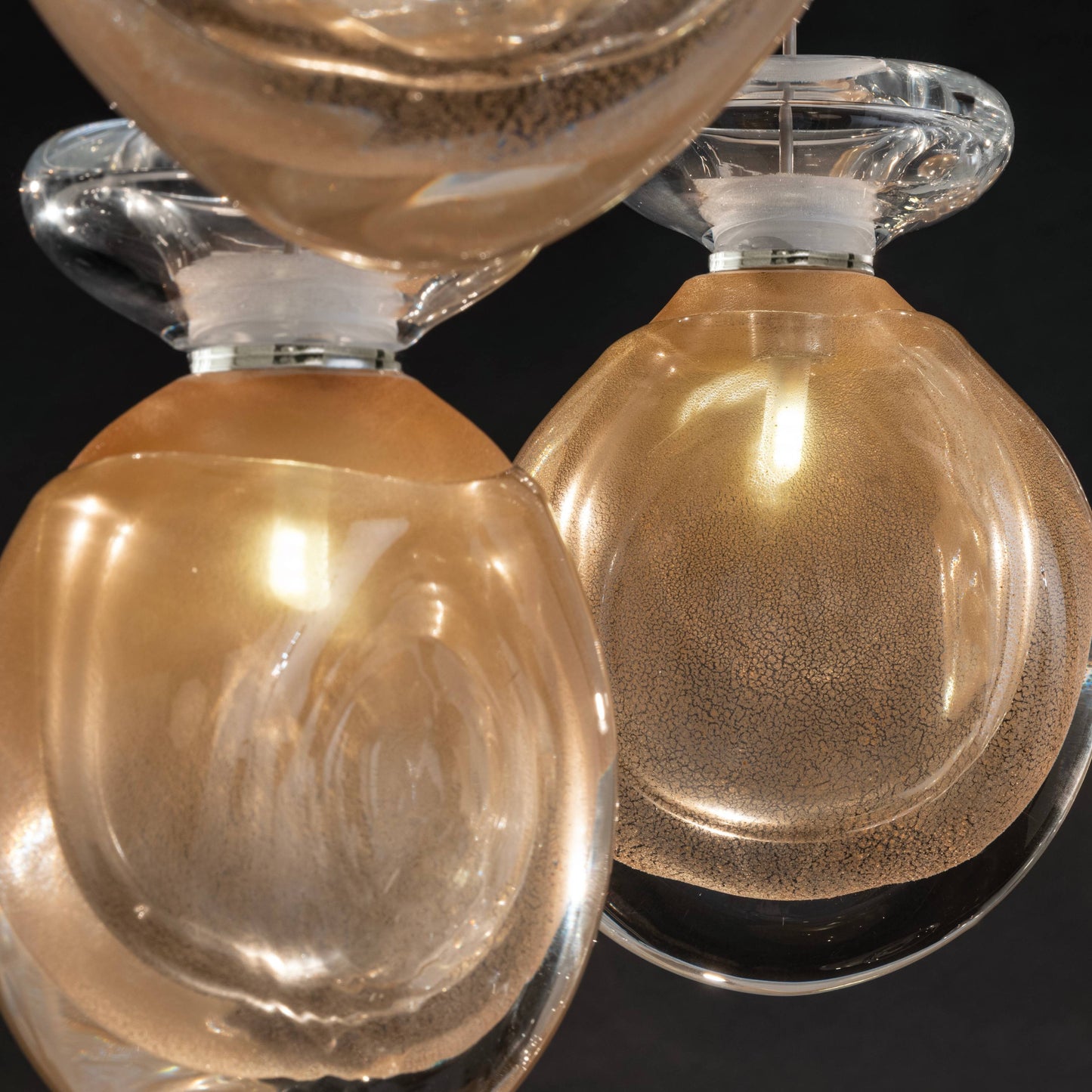 11.5-Inch Hand-Blown Glass Pendant Light / Gold Mix / Silver