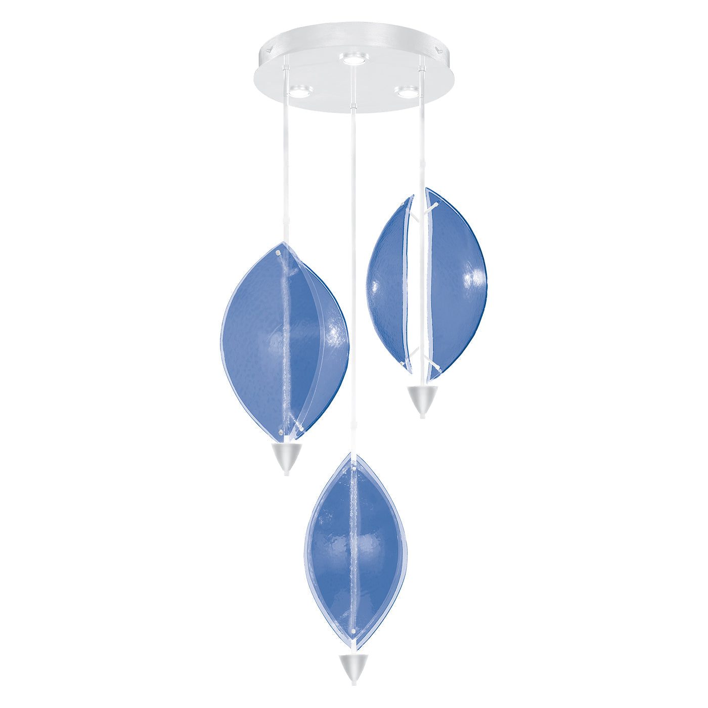 28.5-Inch Sculptural Glass Pendant Light / White/Blue