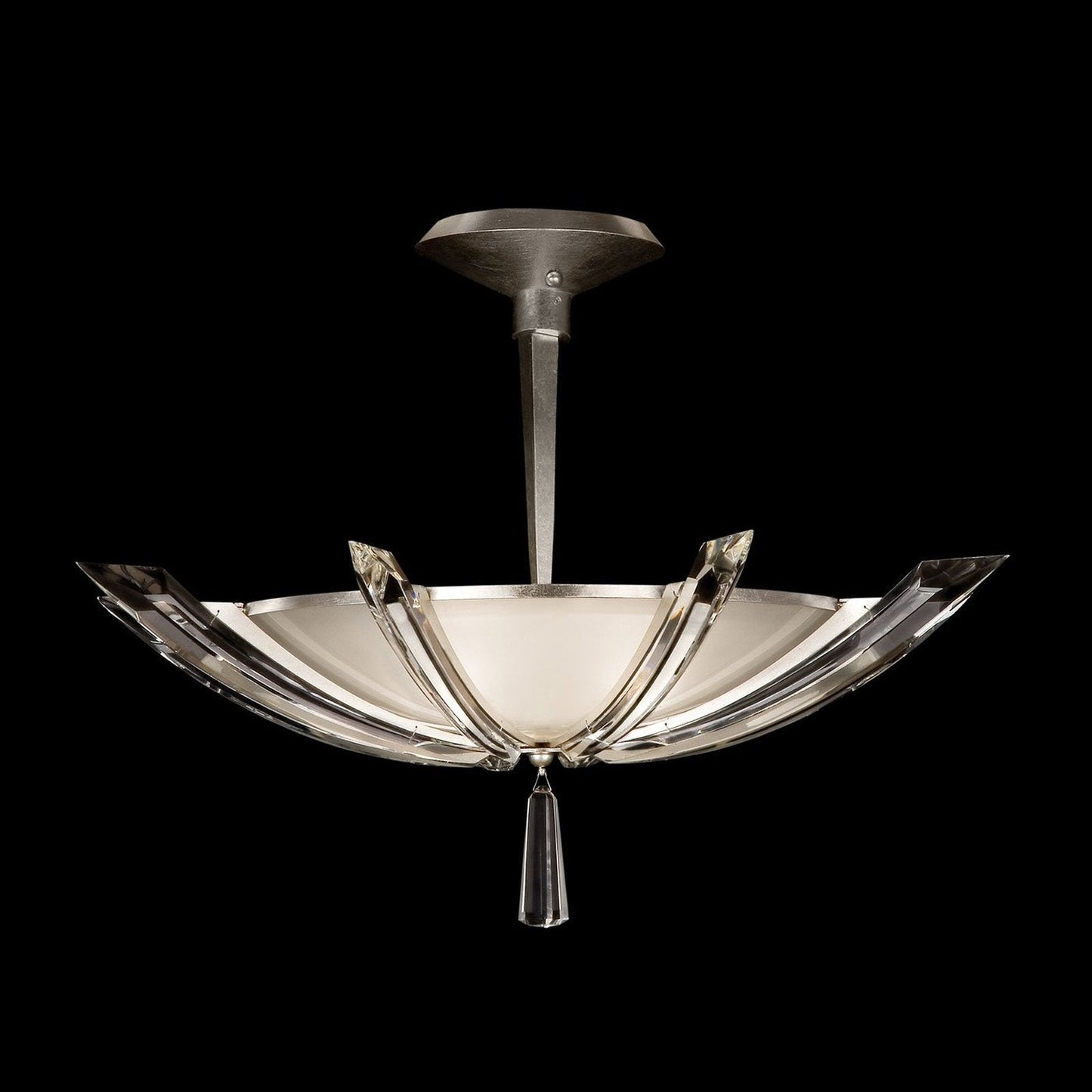 28-Inch Beveled Crystal Round Pendant Light / Default Title