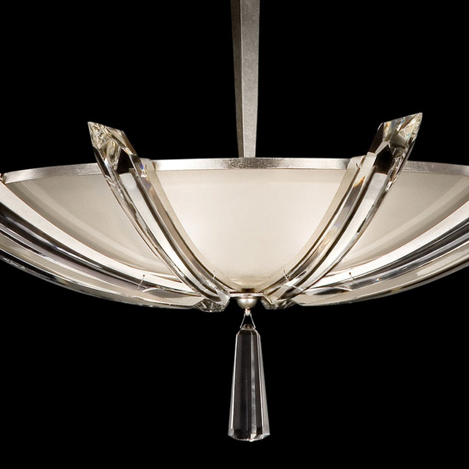 28-Inch Beveled Crystal Round Pendant Light