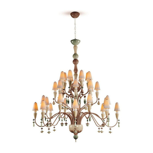32-Light Porcelain Botanical Chandelier / Spices
