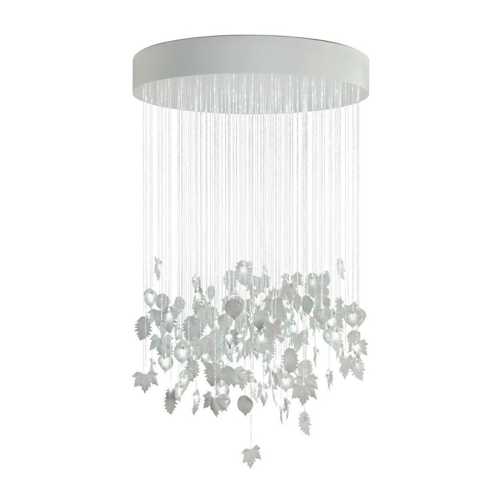53-Inch Porcelain Leaf Fiber-Optic Chandelier / Default Title