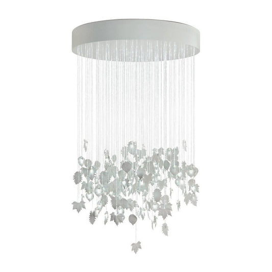 53-Inch Porcelain Leaf Fiber-Optic Chandelier / Default Title