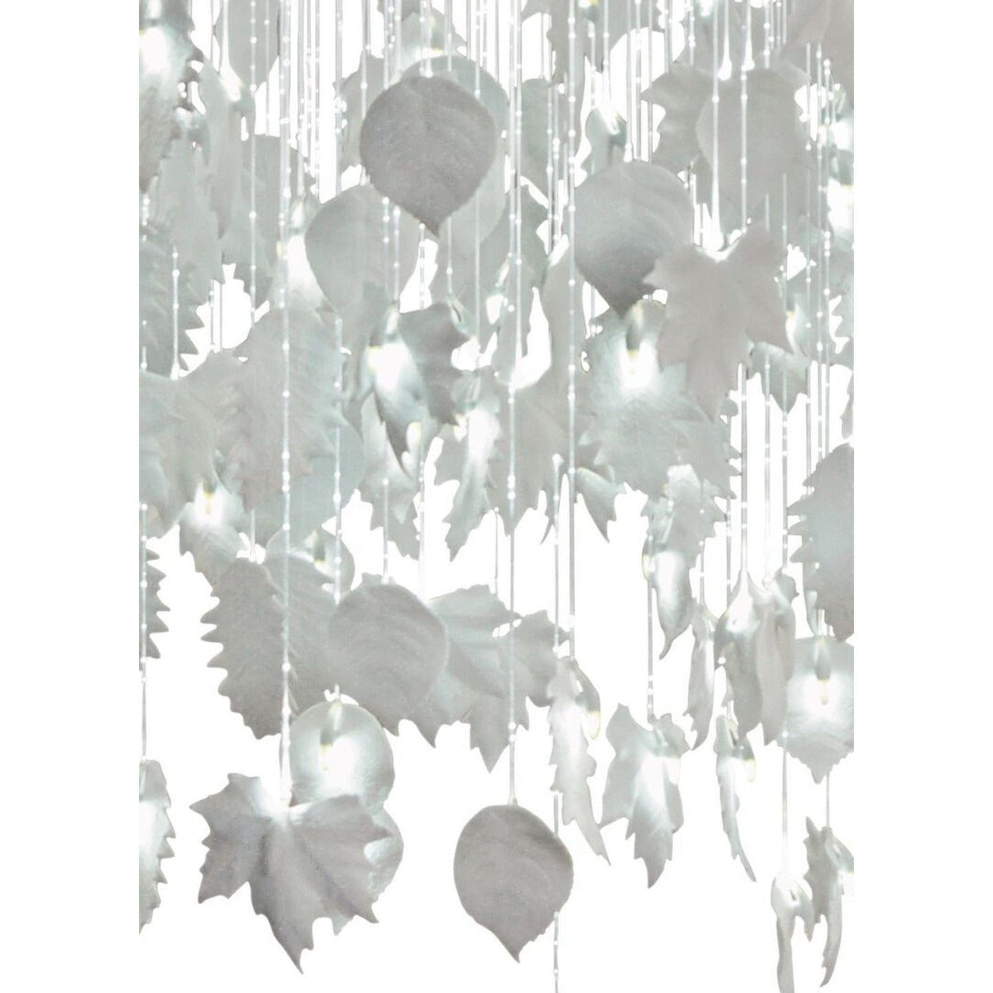 53-Inch Porcelain Leaf Fiber-Optic Chandelier