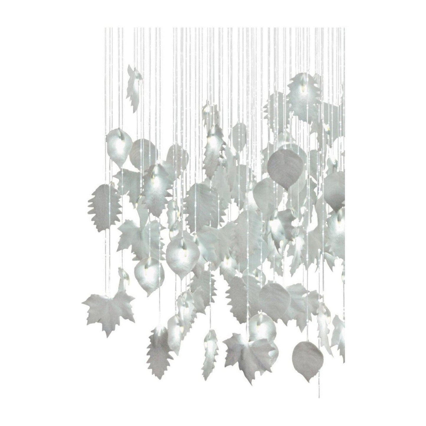 53-Inch Porcelain Leaf Fiber-Optic Chandelier