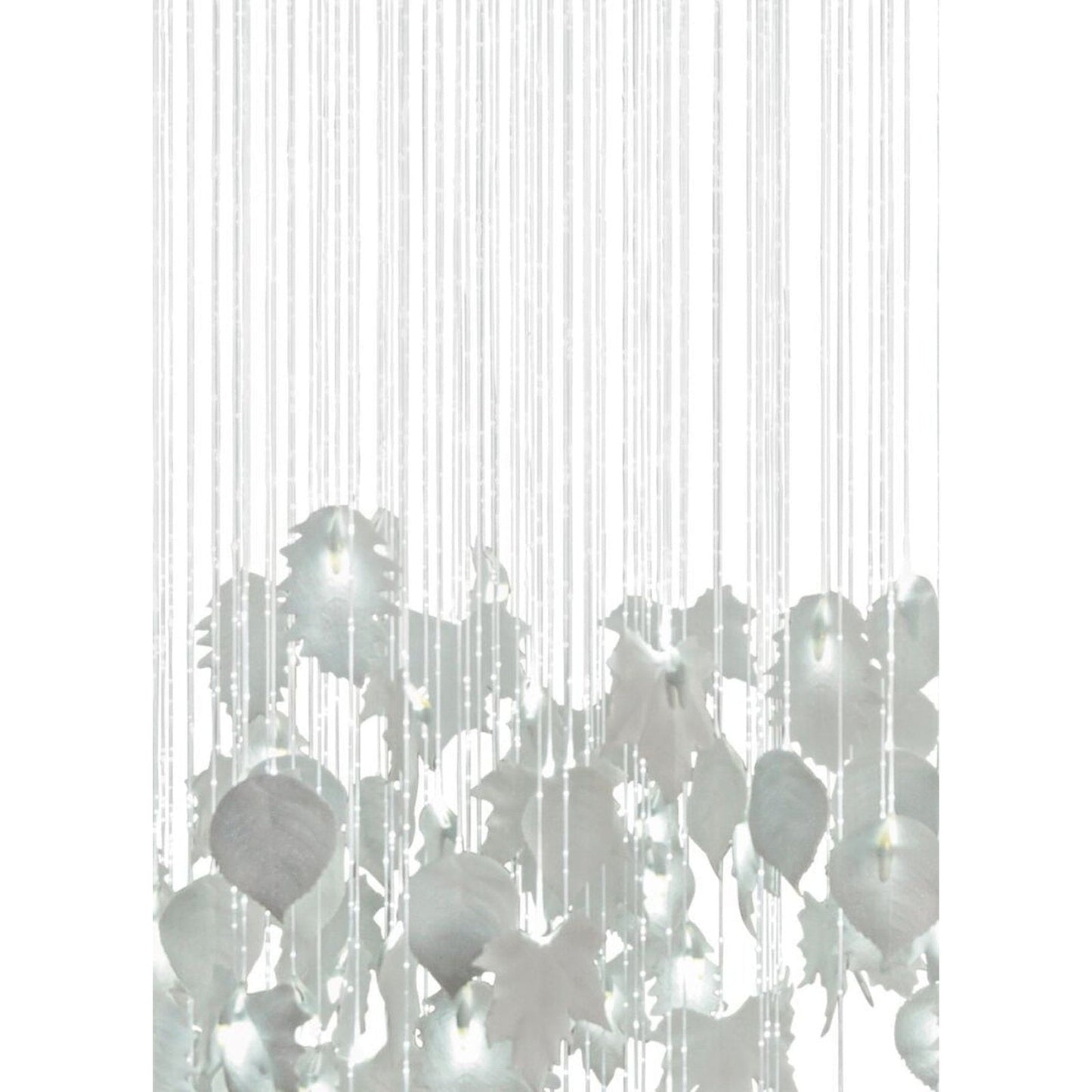 53-Inch Porcelain Leaf Fiber-Optic Chandelier