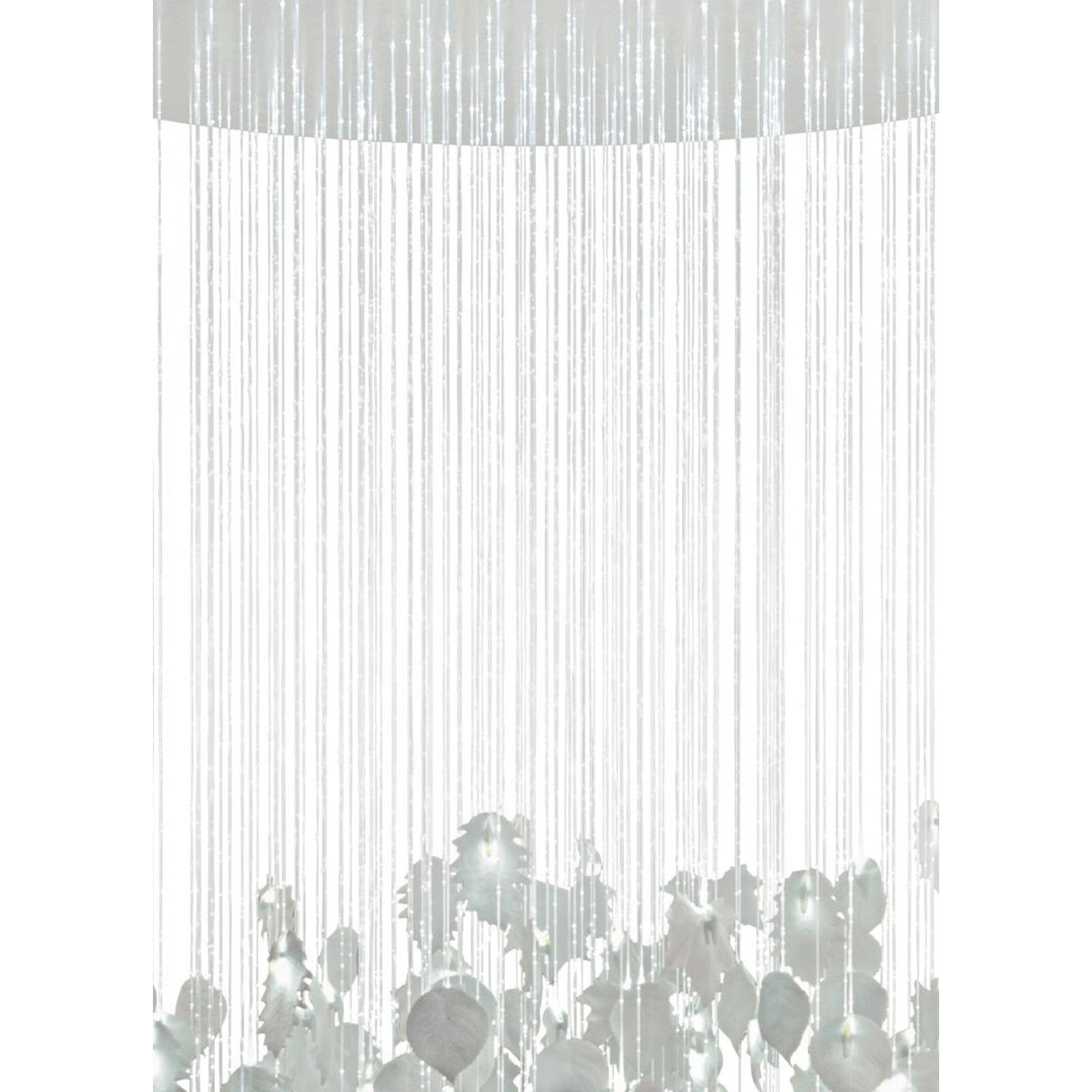 53-Inch Porcelain Leaf Fiber-Optic Chandelier