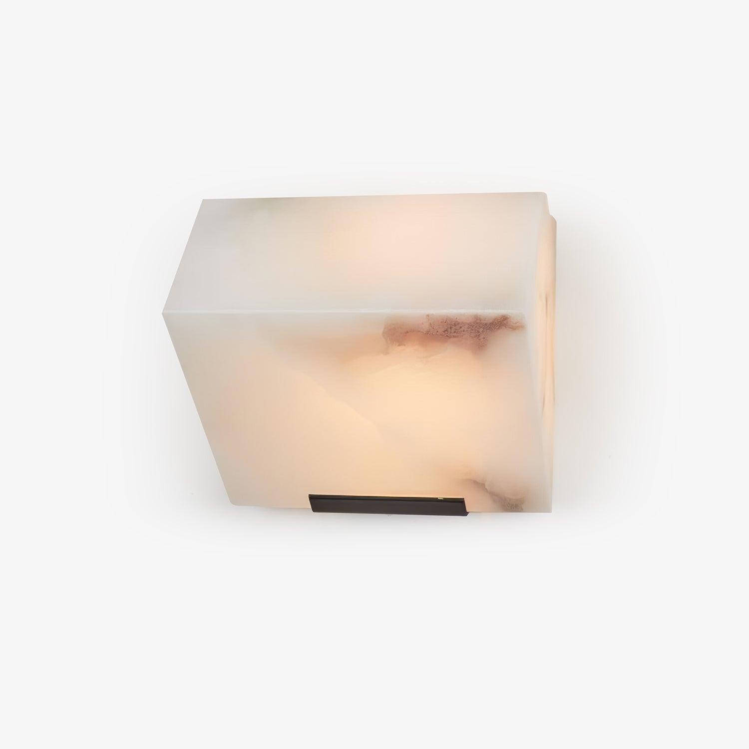 Alabaster Panel LED Wall Light / L 5.5″ x H 5.1″ / L 14cm x H 13cm ( Power~5W 400lumens) / White / Warm Light