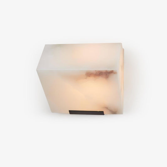 Alabaster Panel LED Wall Light / L 5.5″ x H 5.1″ / L 14cm x H 13cm ( Power~5W 400lumens) / White / Warm Light