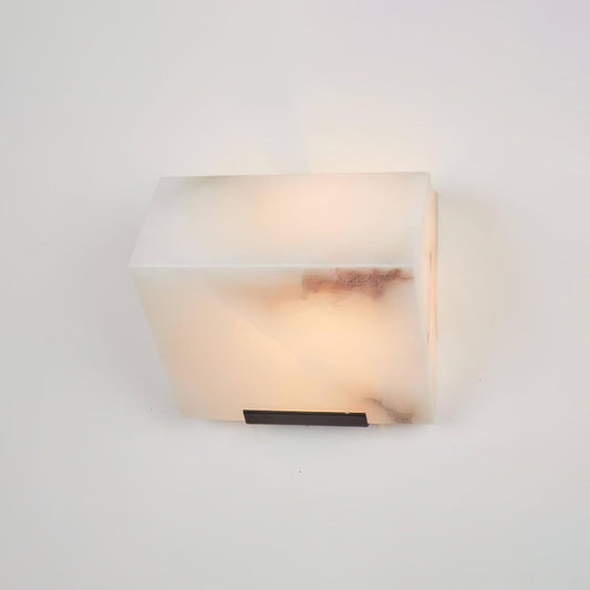 Alabaster Panel LED Wall Light / L 5.5″ x H 5.1″ / L 14cm x H 13cm ( Power~5W 400lumens) / White / Cool Light