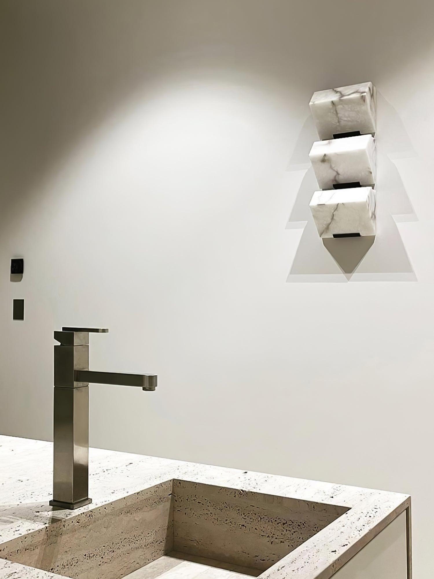 Alabaster Panel LED Wall Light / L 5.5″ x H 12.2″ / L 14cm x H 31cm Set of 2 / White / Cool Light