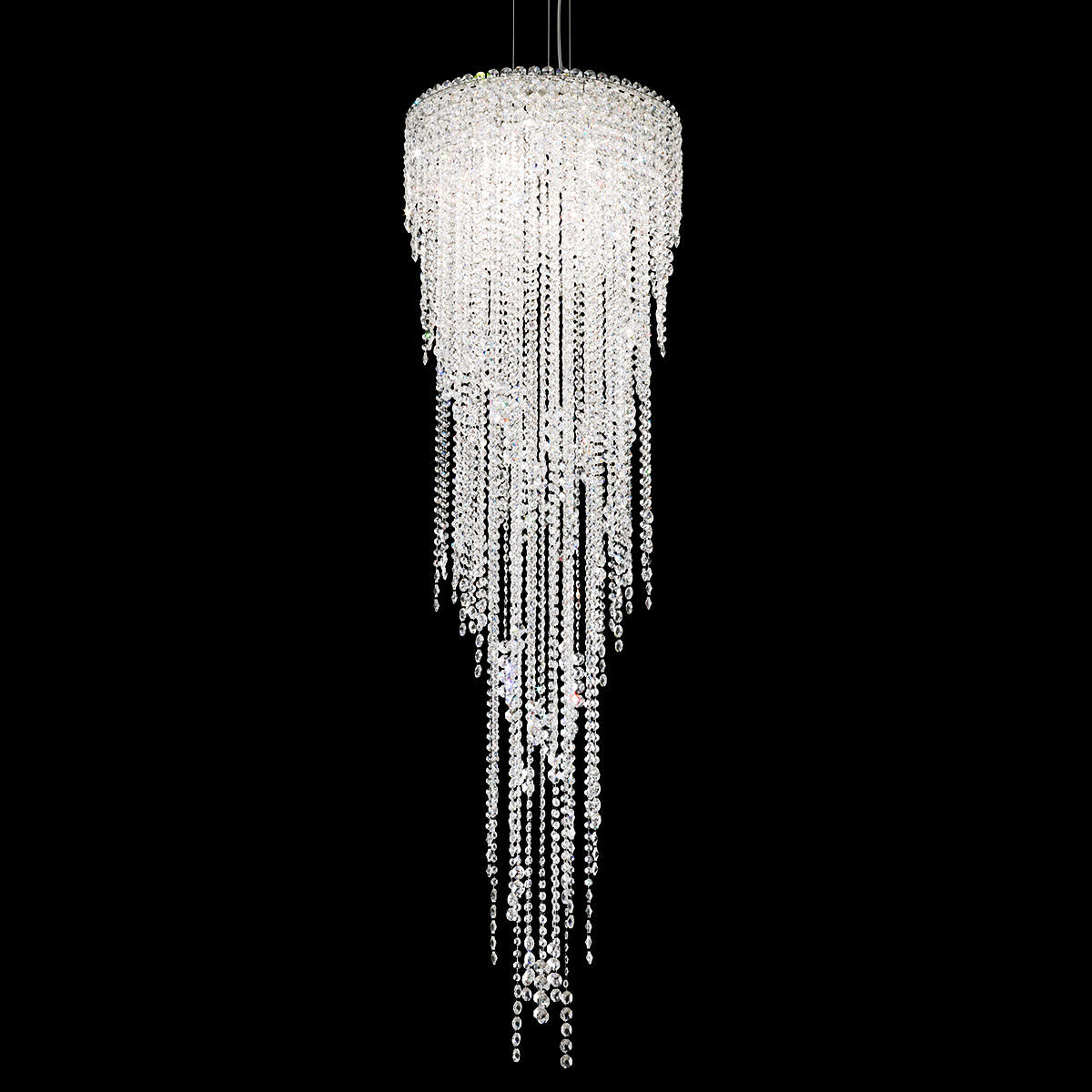 Circular Crystal Strand Pendant Light / Clear Optic Crystal