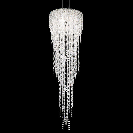 Circular Crystal Strand Pendant Light / Clear Optic Crystal