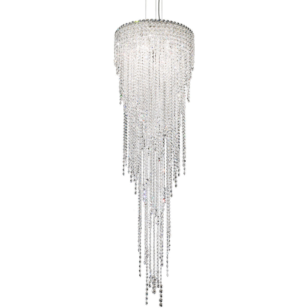 Circular Crystal Strand Pendant Light