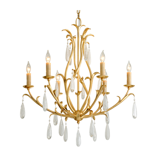 Corbett Prosecco 6 Light Gold Leaf Chandelier Ceiling Light / Default Title