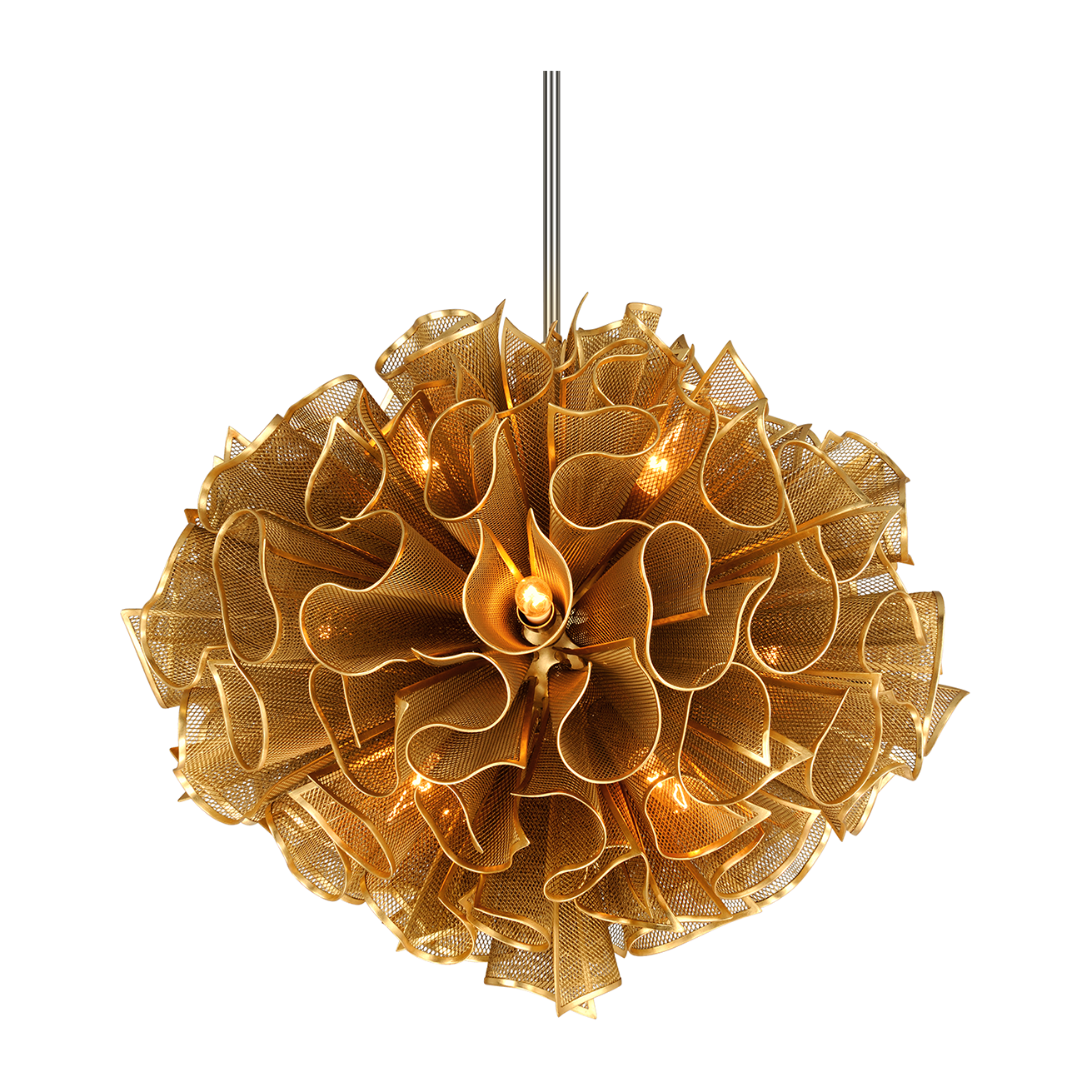 Corbett Pulse 12 Light Gold Leaf Chandelier Ceiling Light / Default Title
