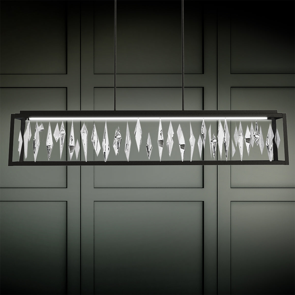 Geometric Crystal LED Linear Pendant Light