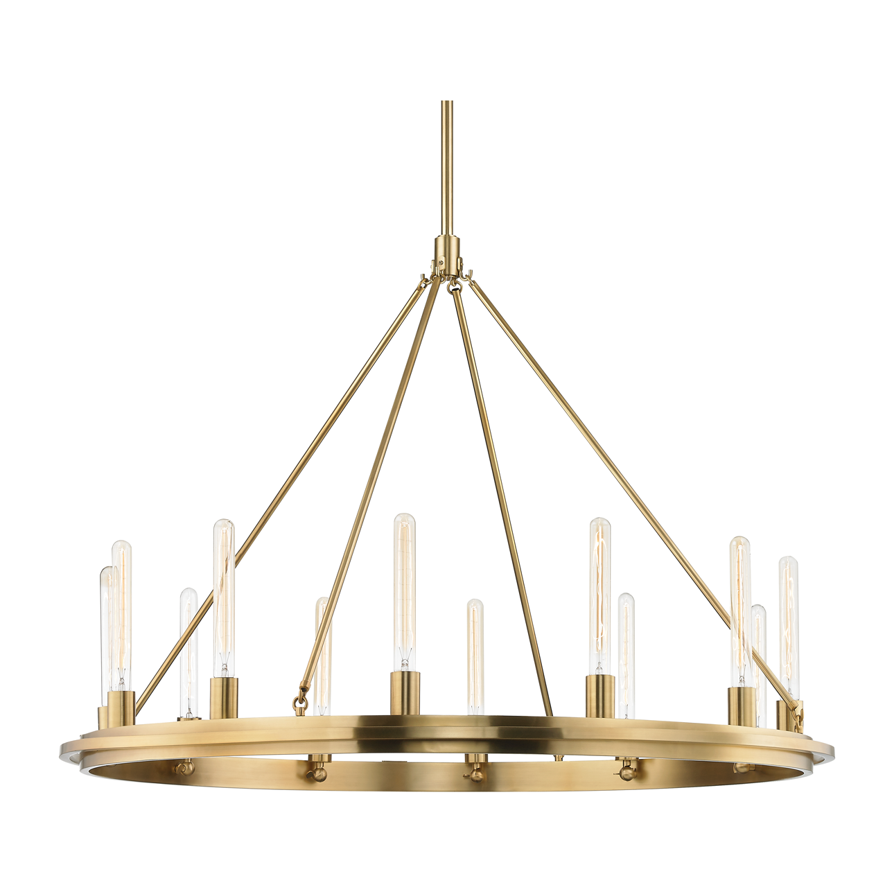 Hudson Valley Lighting Chambers 12 Light 45 inch Chandelier Ceiling Light / Aged Brass