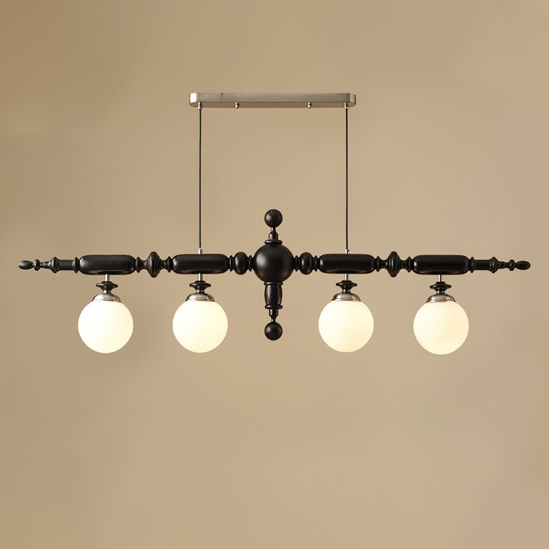Linear Wooden Globe Chandelier