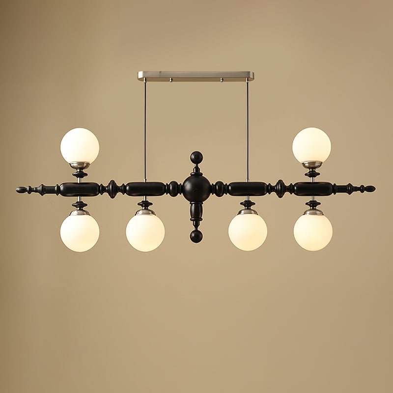 Linear Wooden Globe Chandelier
