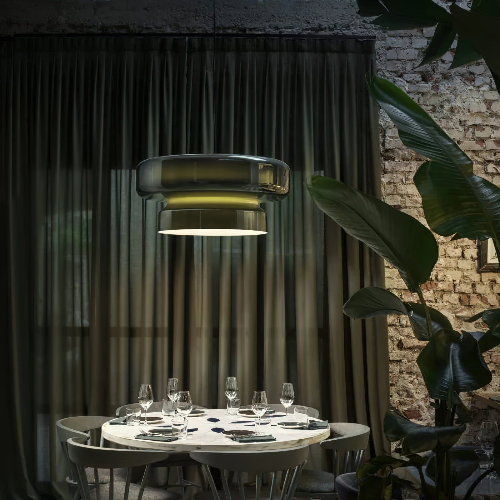Organic Glass LED Pendant Light